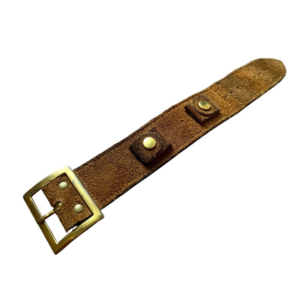 Vintage Watch Cuff Band 70's Suede Brown